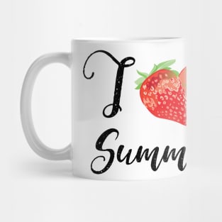 I love summer strawberry heart Mug